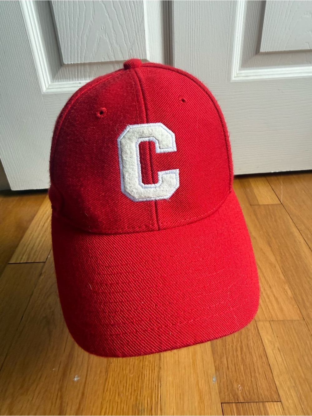Red Cornell Baseball Cap with White 'C' Patch